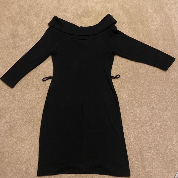 Y2k grunge minimalist off the shoulder long sleeve dress - Picture 5 of 5